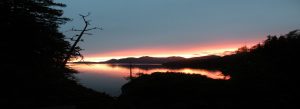 three bay cove sunset in nootka sound