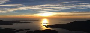 arial sunset in nootka sound