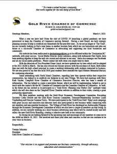 gold river chamber of commerce presidents letter to members for 2021