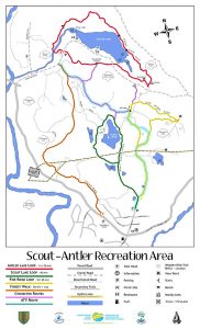 Map of trails around Antler and Scout Lakes