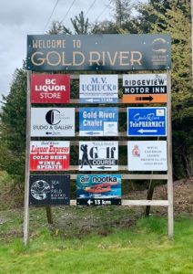 photo of business advertising sign in gold river