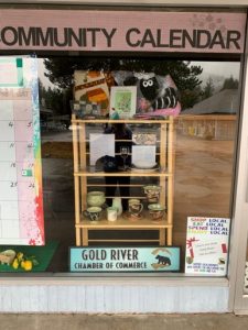 window display of gold river chamber of commerce